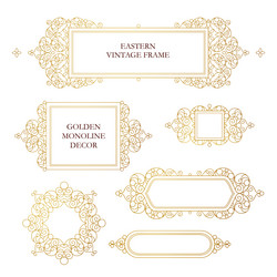 set of line art frames for design template vector image