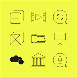 web linear icon set simple outline icons vector image