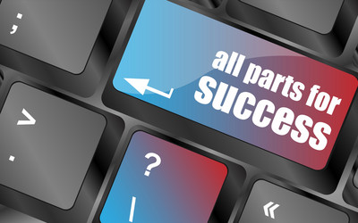 all parts for success button on computer keyboard vector image