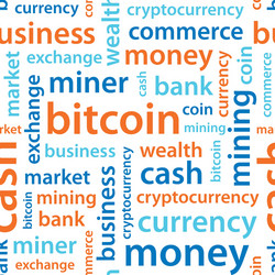 Bitcoin Text Pattern vector image