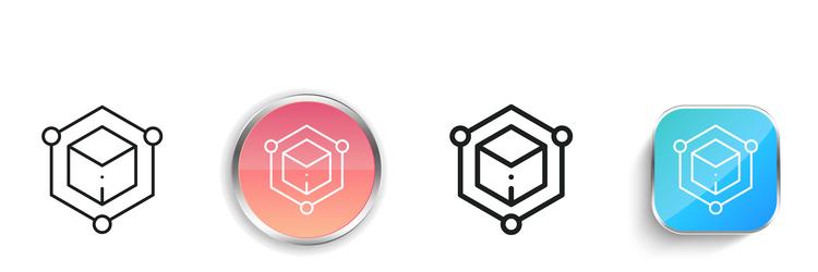 blockchain icon thin linear regular and button vector image