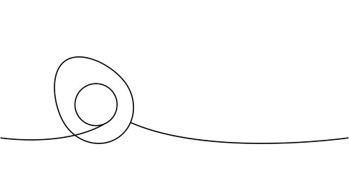 boiled sliced egg one line continuous drawing vector image