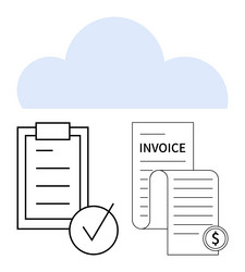 cloud-based invoice and document management vector image