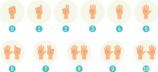 Counting Hands - Number Display vector image