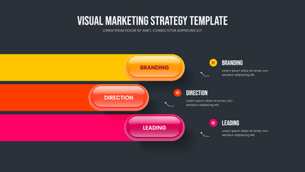 creative analysis three step diagram slide design vector image