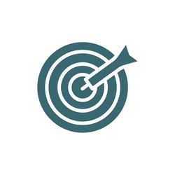 Dartboard with dart icon filled vector