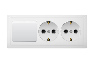 electrical socket type f with switch receptacle vector image