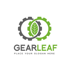 Gear leaf technology logo template design Vector Image