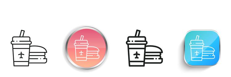 meal icon thin linear regular and button style vector image