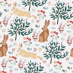 Rabbit Forest Seamless Pattern vector image