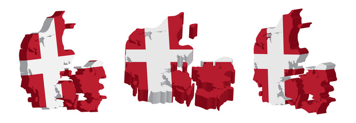 realistic 3d map of denmark design template vector image