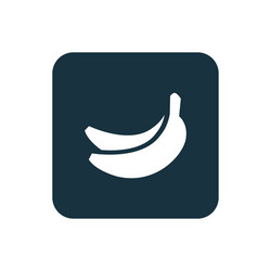 Rounded Banana Icon - Square Button vector image