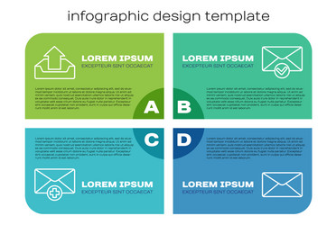 set line received message concept upload inbox vector image
