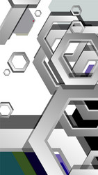 abstract geometric background with hexagon cold vector image