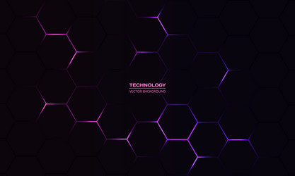 Dark hexagon abstract technology background Vector Image