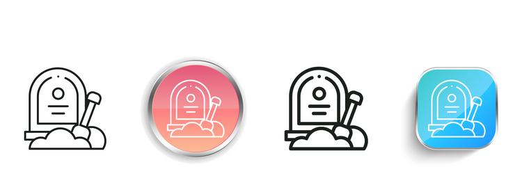 graveyard icon thin linear regular and button vector image