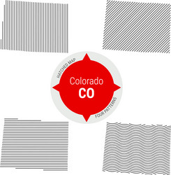 hatched pattern map colorado stylized simple vector image