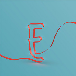 realistic ribbon font from a typeset vector image
