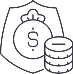secure icon linear isolated thin vector image