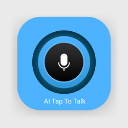 ai voice assistant tap to talk button icon vector image