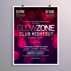 beautiful event flyer design with bokeh background vector image