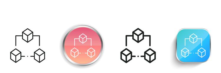 blockchain icon thin linear regular and button vector image