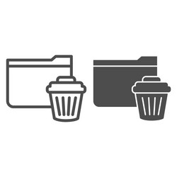 Delete folder line and glyph icon remove vector