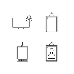 design and studio simple linear icon setsimple vector image