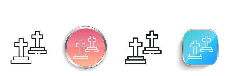 graveyard icon thin linear regular and button vector image