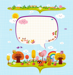 Hello autumn design elements for notebook bubble vector