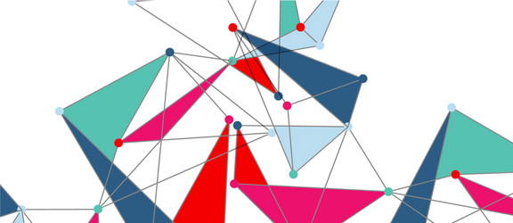 line points connections triangular technology vector image
