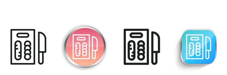 meal icon thin linear regular and button style vector image