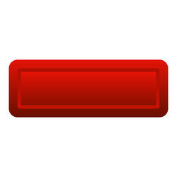red rectangle button icon flat style vector image