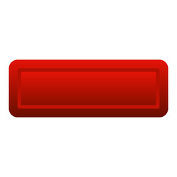 Red rectangle button icon flat style vector