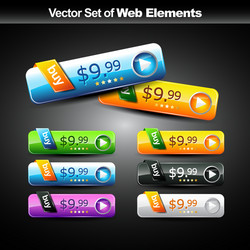 shiny web button vector image
