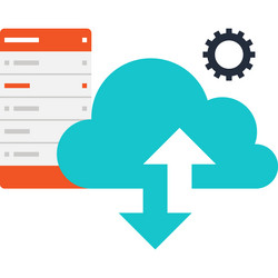 cloud computing flat web icon concept vector image
