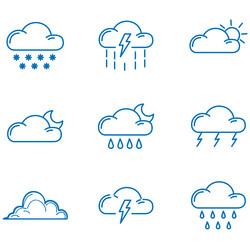 clouds icons set of in different form vector image
