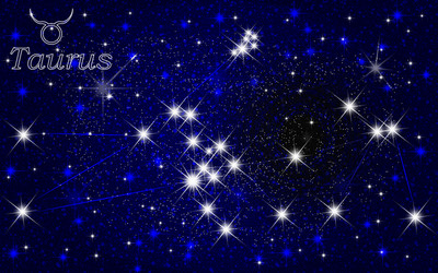 constellation of taurus in the starry blue sky vector