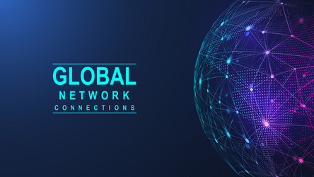 global network connection concept big data vector image