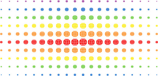 Globe spectral halftone array vector