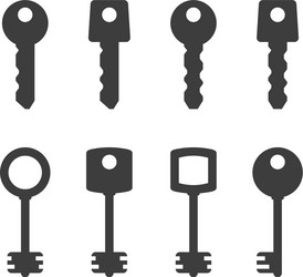 Key black silhouette a set of keys Royalty Free Vector Image