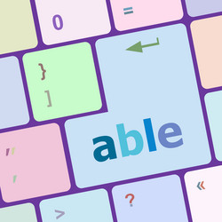 modern computer keyboard key with able text vector image