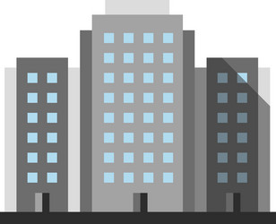 multi-storey building flat design long shadow vector