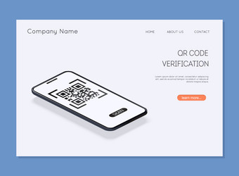 Qr code verification scan to mobile phone vector