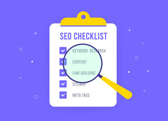 seo checklist document for boosting website vector