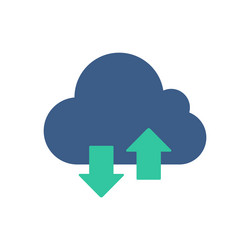 cloud computing sharing files through the vector image