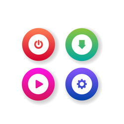 different colorful web button collection design vector image