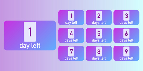 Fancy count down timer with instagram gradient vector