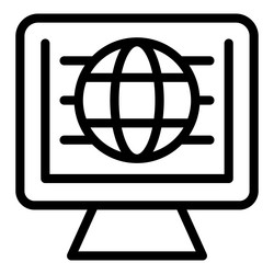 global web page icon outline server system vector image