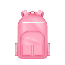 realistic pink backpack for school casual sport vector